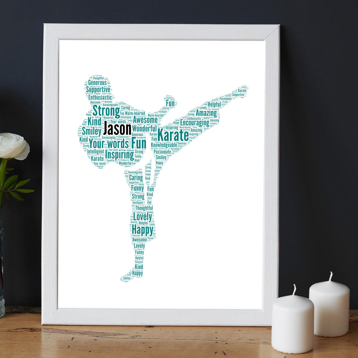 Personalised Male Martial Arts Figure print gift