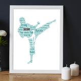 Personalised Male Martial Arts Figure print gift
