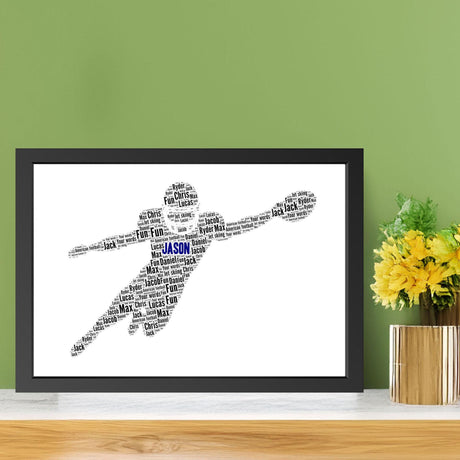 Personalised American football Word Art Print, Birthday Gift