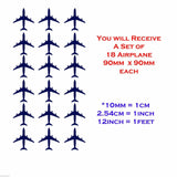 Set of 18 Airplane Wall Stickers 