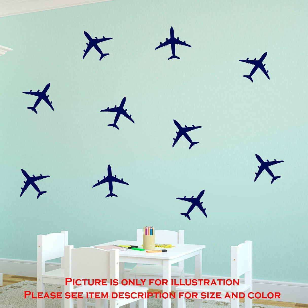 Set of 18 Airplane Wall decals Nursery Boys Room 