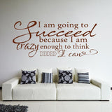 "Succeed because I am crazy enough'- Inspirational quote wall stickers Vinyl wall decals