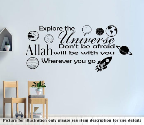 "Explore the universe" Printed Inspiration quote wall art