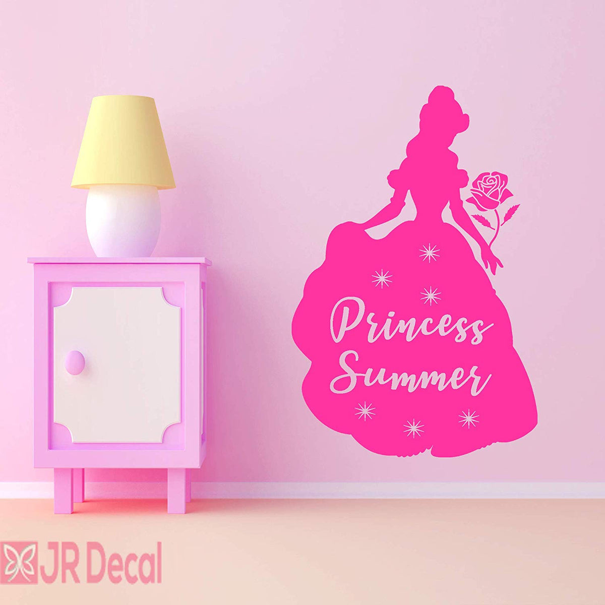 Bell Sticker Princess Princess Belle Wall Sticker | Personalised Name – JR Decal Wall Stickers