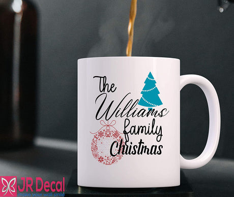Personalized Name Christmas Wreath print Mug