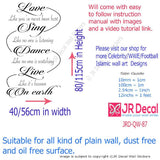 "Love Sing Dance Live On Earth"- Inspirational quotes wall stickers Removable vinyl decals