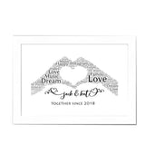 Personalised Valentines day word art print Gift