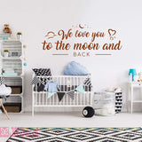 We love you to the moon and back wall stickers