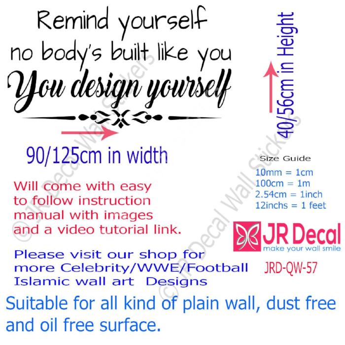 You design yourself  Motivational quote wall stickers