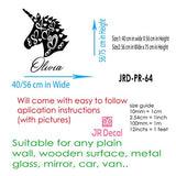 Unicorn wall sticker with Personalised name sticker