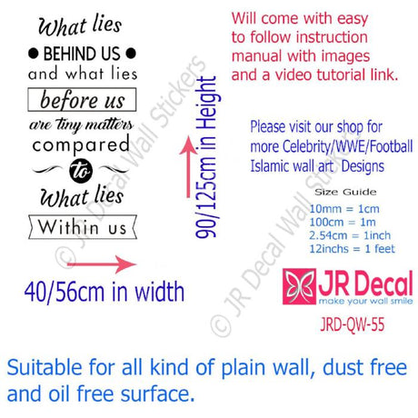Lies behind us inspirational quotes wall stickers for schools