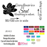 "Every flower is a Soul" Flower wall stickers