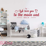 We love you to the moon and back wall stickers