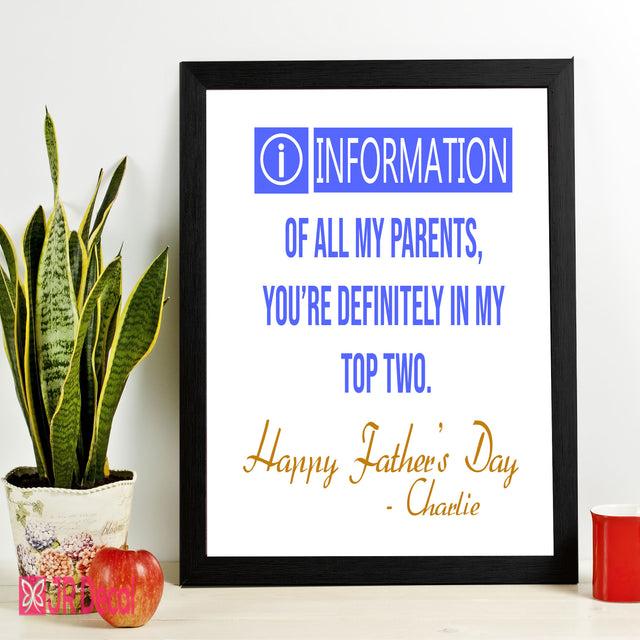 "Happy Fathers Day" printed Personalized Photo Frame