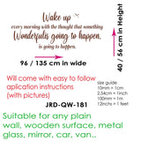 Wake up every morning- Inspirational bedroom wall stickers