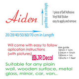Boys Personalised Name wall  Stickers size details