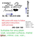 Ours Love story - Romantic quote wall stickers details