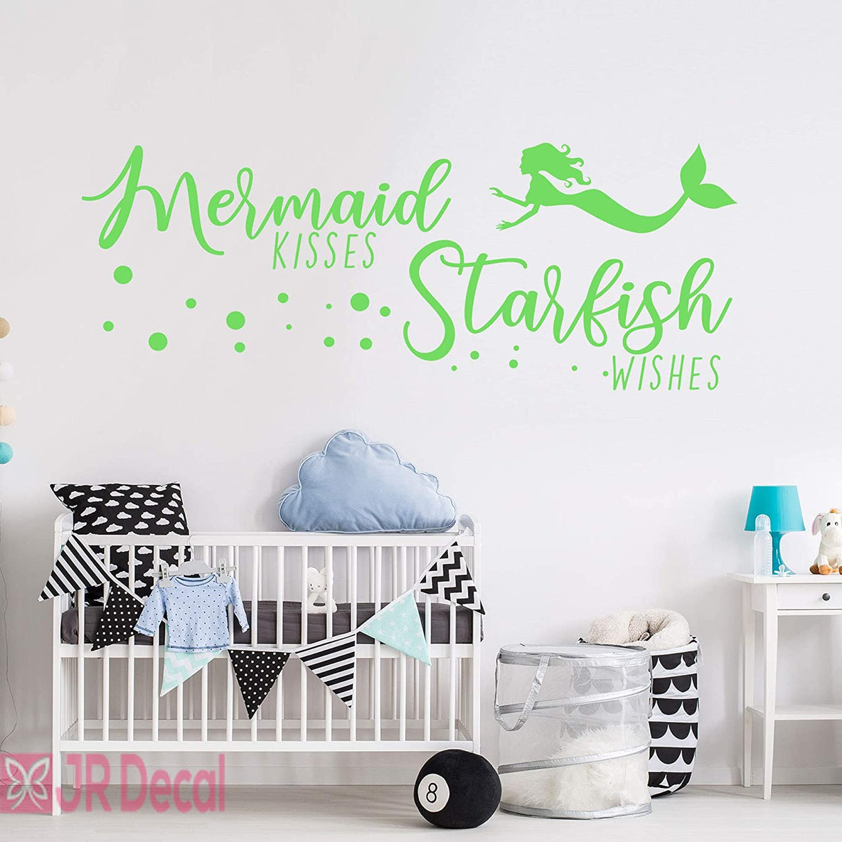 Mermaid kisses Starfish wishes- Quote wall stickers green