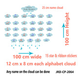 Arabic Alphabet Wall stickers for Nursery room size details