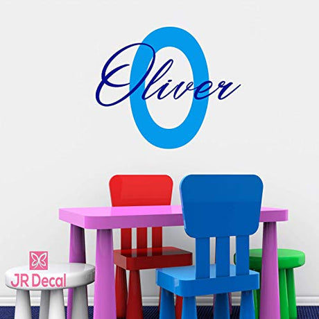 Boy Personalised name sticker with Monogram | Boys Bedroom Decals