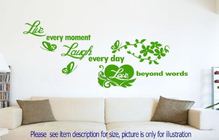 Live Love Laugh Quote Removable Vinyl