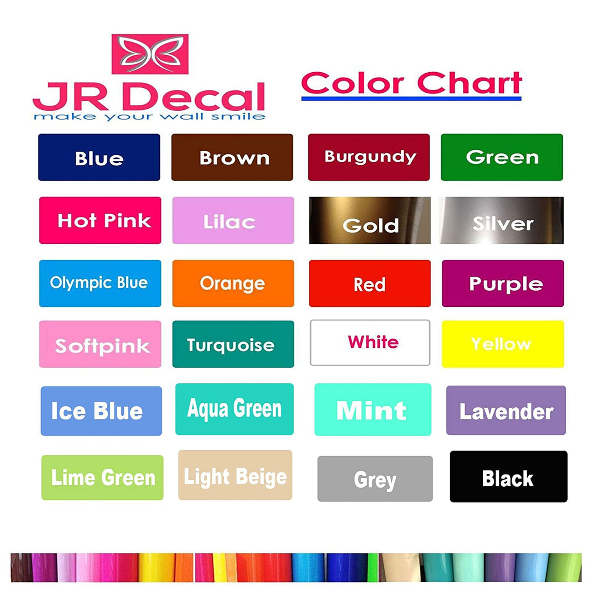 Bismillah (Tughra) Bismillah wall sticker colour chart
