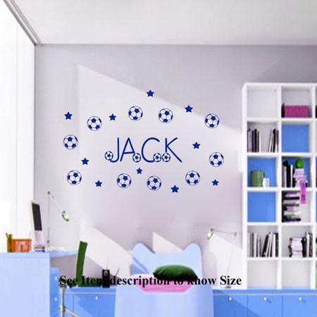 Football decals with Personalised name sticker