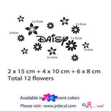 Daisy Flower Wall Sticker with Personalised name sticker
