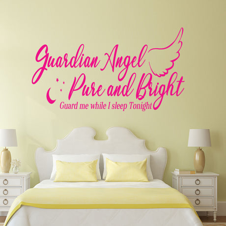 "Guardian Angel Guard Me" - Nursery Wall Sticker