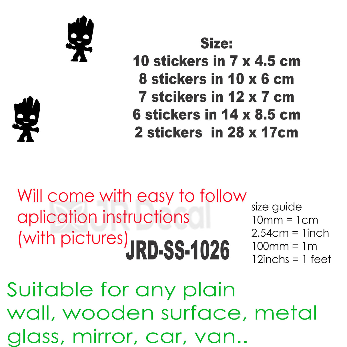 Baby Groot nursery wall stickers 