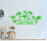 Jurassic world wall stickers with Personalised name