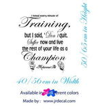 Muhammad Ali Wall Art "Don't Quit. Suffer Now, Live as a Champion"  Vinyl Sticker