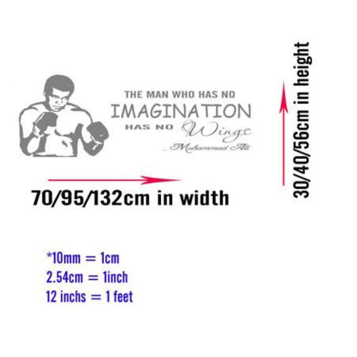 No Imagination, No Wings - MUHAMMAD ALI's Motivational quote wall art