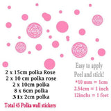 Polka Wall Stickers Dot Rose print