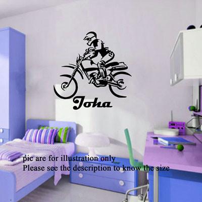 Bike wall art Personalised name sticker