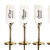 Personalised champagne flute wine vinyl stickers (NO GLASS)